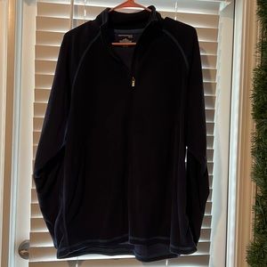 Weatherproof fleece quarter zip hoodie navy blue